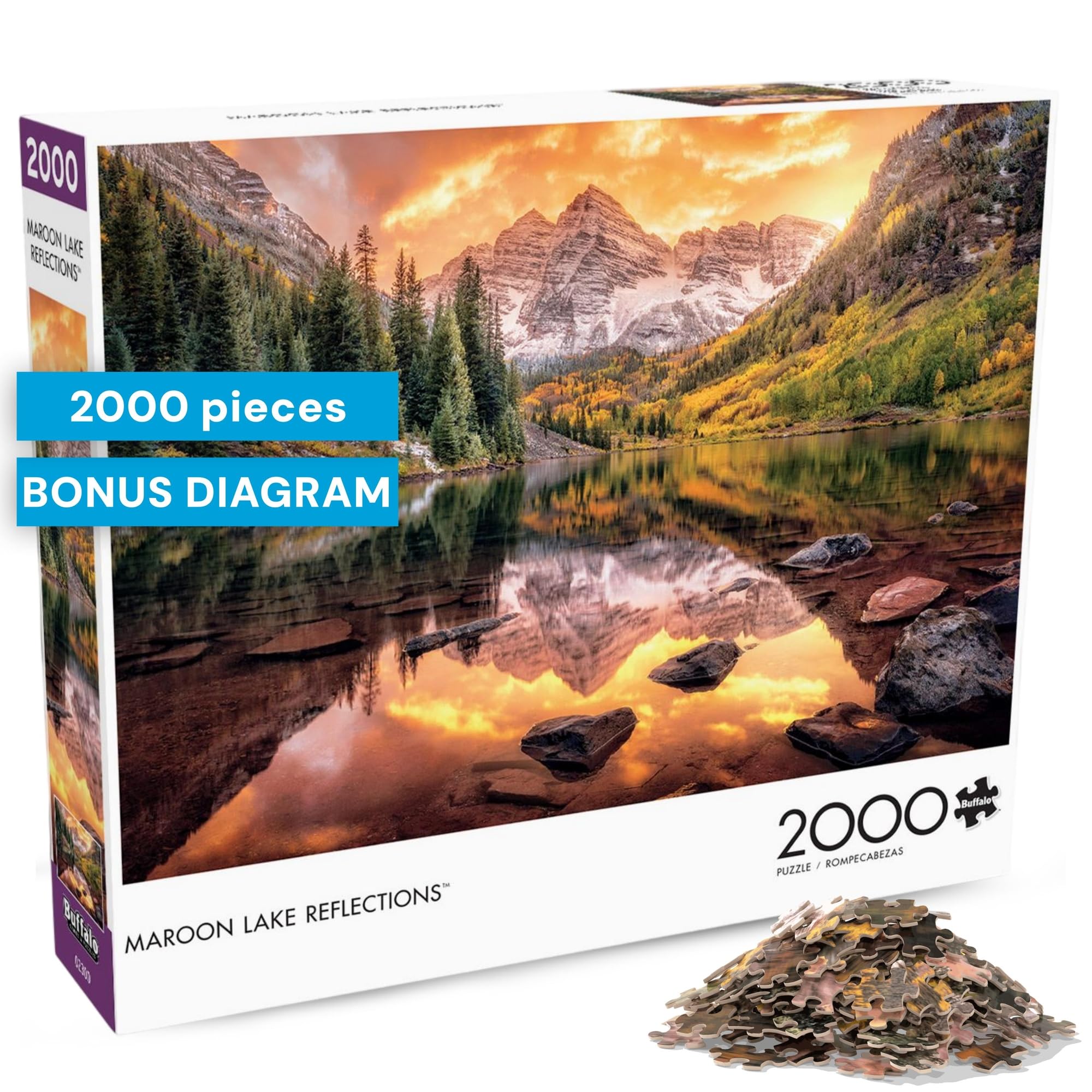 Amazon.com: Buffalo Games - Maroon Lake Reflections - Joshua Snow